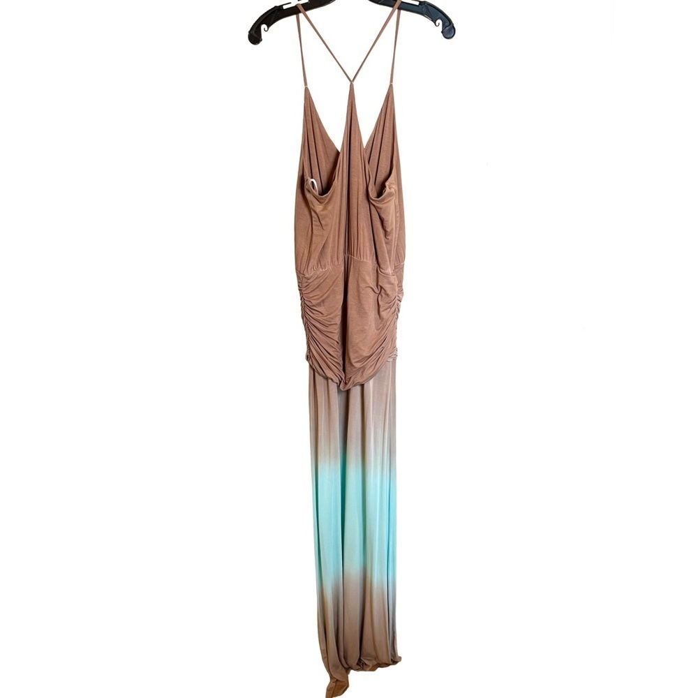 Young Fabulous & Broke Ombre Maxi Dress Brown Blue Stretch M - Picture 4 of 9